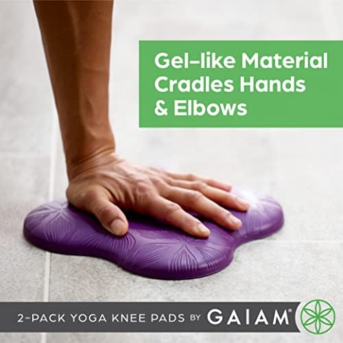 Gaiam Yoga Knee Pads (Set of 2) - Yoga Props and Accessories for Women/Men Cushions Knees and Elbows for Fitness, Travel, Meditation, Kneeling, Balance, Floor, Pilates
