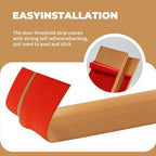 Door Thresholds Floor Transition Strip Self Adhesive 36 inch, 1/2'' ~ 3/5'' Threshold Ramps for Doorways, Edge Reducer Vinyl Transition Strip for Door Floor (Light Brown)