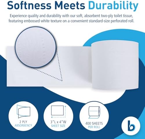 Boardwalk B6144 2-Ply Septic Safe Toilet Tissue - White (96/Carton)