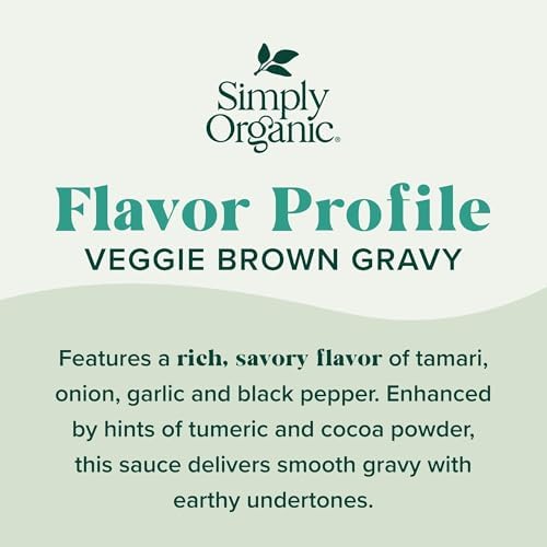 Simply Organic Vegetarian Brown Gravy Mix - Certified Organic, Vegan, Kosher | 1 Ounce (Pack of 12)