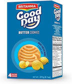 BRITANNIA Good Day Butter Cookies Family Pack 8.15oz (231g) - Breakfast & Tea Time Snacks - Delicious Grocery Cookies (Pack of 2)