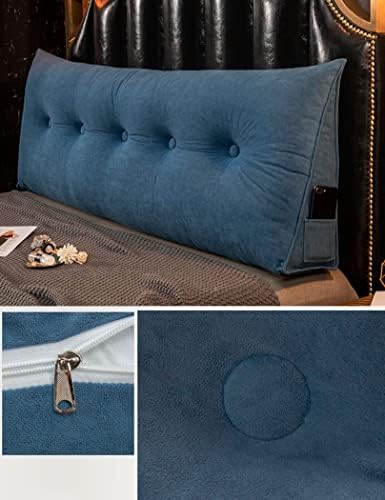 Reading Wedge Pillow, Triangular Rest Large Bolster Cushion Positioning Support Wedge Headboard Lumbar Cushion, with Removable Cover, for Day Bed & Bunk Bed,M,60 * 50 * 20cm