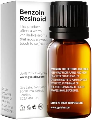 100% Pure Benzoin Resinoid Essential Oil - 0.34 Fl Oz - Benzoin Resinoid Oil for Hair, Skin, Diffuser, Aromatherapy & DIY Candle Making Scent