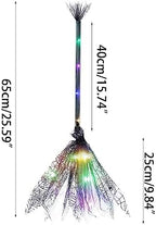 Lighted Witch Broom with LED Lights Halloween Witches Broomsticks Props Costume Accessories for Decoration