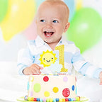 Gold Glitter Sun Cloud 1 Cake Topper One Year Old Theme Decor Supplies Baby Show Girls Boys Happy Birthday Party Decorations