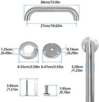 Shower Grab Bar, 2 Pack 12 Inch Brushed Nickel Bathroom Safety Bar, 1.25" Diameter 304 Stainless Steel Grab Bars for Bathtubs and Showers, Handicap Shower Grab Bar for Seniors Elderly