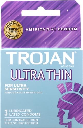 Trojan Sensitivity Ultra Thin Lubricated Condoms (Pack of 1) 3 Count