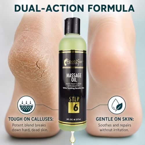 Foot SPA - Massage Oil, with Tea Tree, Pepper Mint, Eucalyptus Oil, 8 Oz - Professional Full Body Massage Therapy, Manicure, Pedicure - Relax Sore Muscles and Repair Dry Skin