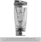 Promixx Pro Electric Protein Shaker Bottle – USB Rechargeable, 20oz BPA-Free Steel Cup with Patented X-Blade – Smooth Shakes, Leak-proof, Portable Shaker for Protein Powder & Supplements-Silver/Gray