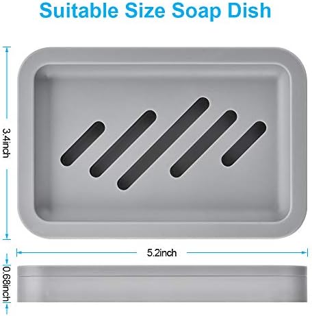 2PCS Draining Soap Dishes, Dishwashing Sponge Soap Holder with Water Tray, Keep The Place Dry, Easy to Clean Soap Cases, Suitable for Kitchen, Bathroom, Container (Gray)