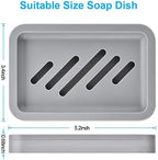 2PCS Draining Soap Dishes, Dishwashing Sponge Soap Holder with Water Tray, Keep The Place Dry, Easy to Clean Soap Cases, Suitable for Kitchen, Bathroom, Container (Gray)