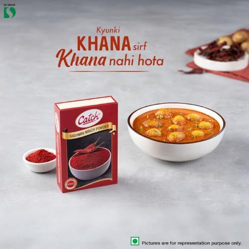 Catch Kashmiri Chilli Powder, 100g (3.52 oz) – Premium Kashmiri Lal Mirch for Vibrant Red Color & Mild Heat, Authentic Indian Ground Spice, Non-GMO & No Added Colors