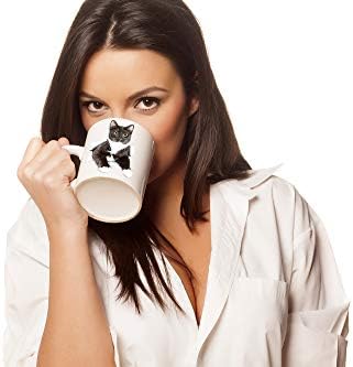 Tuxedo Cat Coffee Mug - Ceramic Funny Coffee Mug - Perfect Cat Lover Gift - Cute Novelty Coffee Mug Present - Great Birthday or Christmas Surprise for Friend or Coworker, Men and Women (11oz)