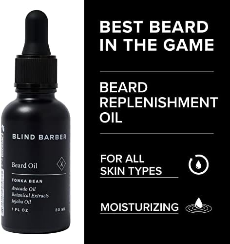 Blind Barber Rejuvenating Face & Beard Oil for Men - Moisturizing & Softening - Hydrate Clean Shaven Skin or Use As a Natural Beard Growth Oil for Men - (1 Oz)