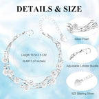 QianSiLi 925 Sterling Silver Charm Bracelet for Women Adjustable Beaded Layered Bracelets Silver Jewelry Gift for Women Teen