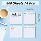 Funny Sticky Note What The F*ck Sticky Notepad, Oh, for Fuck's Sake Novelty Notepads, Funny Post it Notes, Funny Sticky Notes for Adults, 100pcs Funny Stickers (4 Pcs)