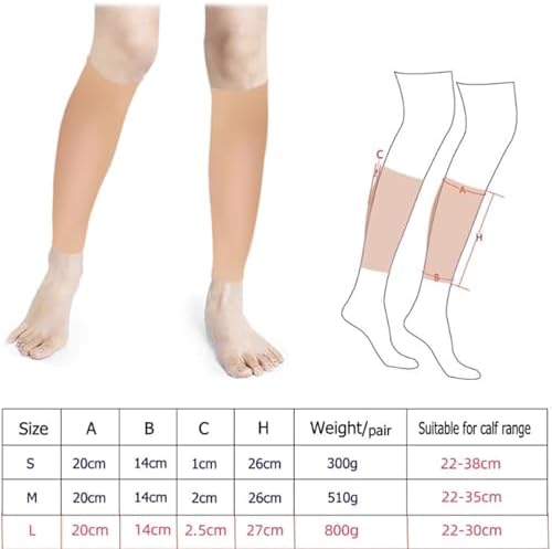 1 Pair Silicone Calf Pads Leg Arm Enhancer Calf Corrector Scar Birthmark for Thin Skinny Crooked Legs,M