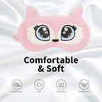 PERFECTSIGHT Sleep Eye Masks, Cute Plush Sleep Eye Cover Lightweight Adjustable Eyeshade Faux Fur Mask Cover for Women Men Sleep Travel Nap, Fox