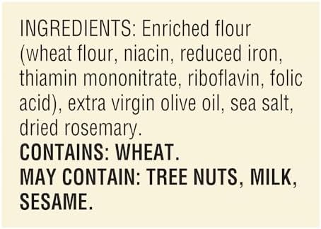 La Panzanella Croccantini, Rosemary Crackers (Pack of 12) - Light Artisanal Crackers, Charcuterie Crackers, Non-GMO, Kosher, 12 x 6 oz