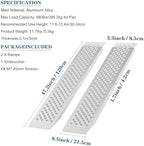 Aluminum Shed Ramp Pair-47.2" L x 8.5" W-2pcs, 880 lb Heavy-Duty Capacity, Lightweight 6.7 lb Each, Perforated Non-Slip Traction for Lawn Mower, Motorcycle, Wheelbarrow, ATV, Farm & Workshop