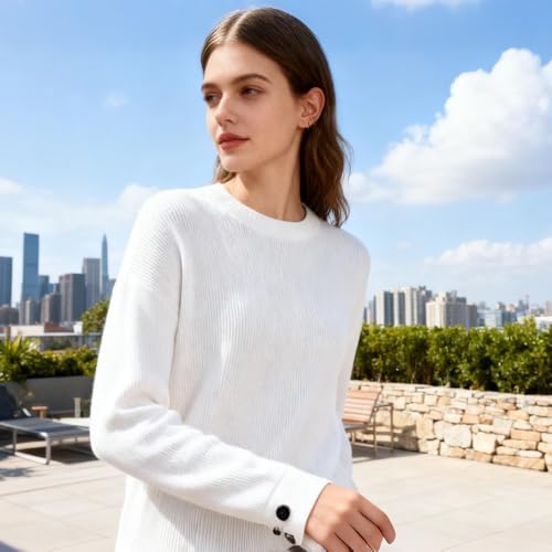 Sweater Pullover Crewneck Soft Knit Long Sleeve for Men & Women, Active Top Womens Sweatshirt Sweaters Clothing