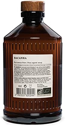 BACANHA - Organic and Raw Syrup - Pear Flavour - For Cocktail, Water, Lemonade and Ice Tea - 400 ml
