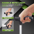 BigAlex Alloy Folding Cane with Seat, Lightweight Adjustable Walking Cane with Seat, Cane Seat with LED for Seniors, Cane Chair for Woman/Man,Anti-Slip Walking Stick for Seniors