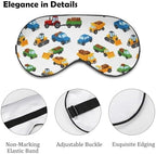 Boys Sleeping Mask Color Trucks Sleep Eye Mask Blindfold with Adjustable Strap Cartoon Car Soft Eye Cover for Blocking Out Lights