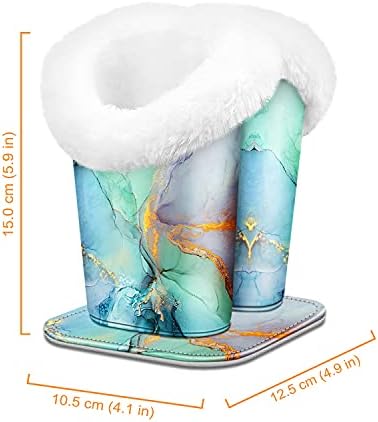 Fintie Plush Lined Double Eyeglasses Holder with Magnetic Base, Glasses Stand Case Organizer for Desk, Nightstand, Office, Emerald Marble
