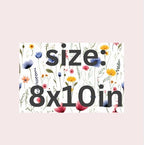 Floral Garden Edible Cake Topper, Icing Sheet Wrap, 8x10 inches, Wildflower party Design, baby in bloom floral themed topper