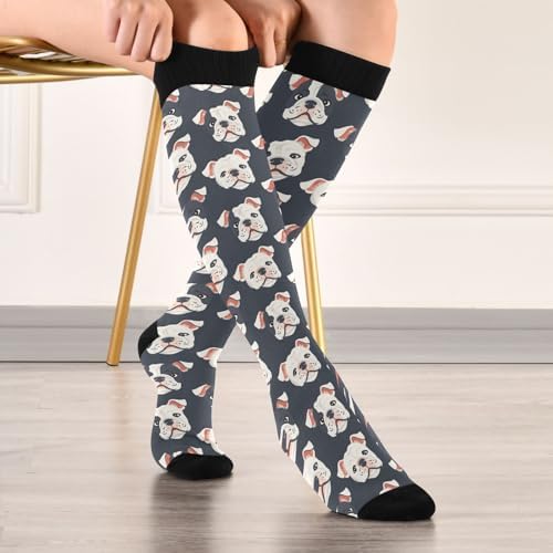 ALAZA Giraffe Cartoon Leaves Compression Socks for Women Men Circulation Long Socks Running Athletic Cycling