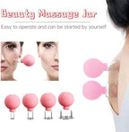Facial Cupping Therapy Set Plastics, Eye Face Vacuum Massage Anti Cellulite Cup - Silicone, for Beauty Body Cup Lymphatic Fascia(Rose)