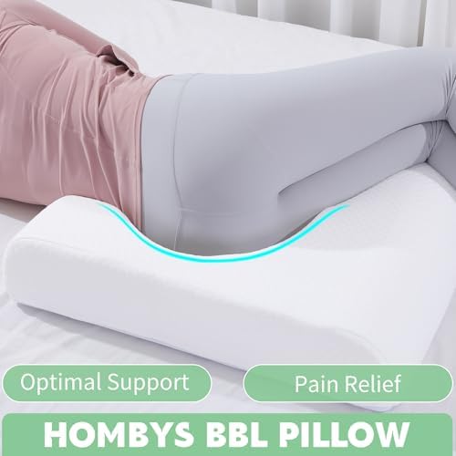 HOMBYS BBL Pillow After Surgery for Sleeping,High Density Foam Butt Pillow,Brazilian Butt Lift Pillow Post Surgery Recovery for Sleeping,BBL Chair with Hole (White)