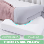 HOMBYS BBL Pillow After Surgery for Sleeping,High Density Foam Butt Pillow,Brazilian Butt Lift Pillow Post Surgery Recovery for Sleeping,BBL Chair with Hole (White)