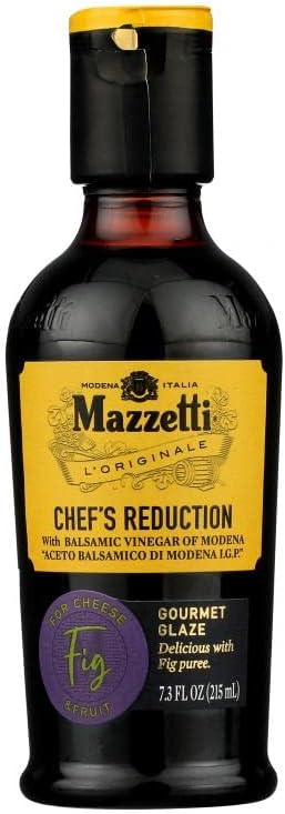 Mazzetti Fig Glaze Balsamic Vinegar of Modena PGI, 7.3 Fl Oz, Versatile, Thick & Rich, Perfect for Drizzling, Cheese & Fruits, Crafted in Italy