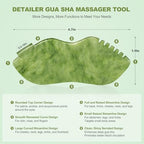 3 PCS Jade Stone Gua Sha Set Face Massager, Body Gua Sha Tool, Jade Gua Sha Facial Tools, Large Guasha Tool For Body, Face, Anti Cellulite, Lymphatic Drainage, Muscle Scraper, Valentine's Day Gifts