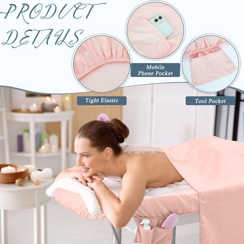 VitalCozy 24 Pcs 8 Sets Massage Table Sheets Set Include Massage Bed Sheets Massage Bed Cover Massage Face Rest Cover Spa Bed Cover Washable Massage Fitted Sheet for Hair Salon Spa (Light Color)