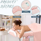 VitalCozy 24 Pcs 8 Sets Massage Table Sheets Set Include Massage Bed Sheets Massage Bed Cover Massage Face Rest Cover Spa Bed Cover Washable Massage Fitted Sheet for Hair Salon Spa (Light Color)