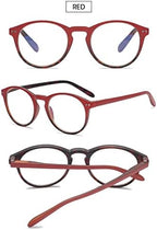 VEVESMUNDO Round Reading Glasses Vintage Large Frame Spring Hinge Blue Light Blocking Glasses for Women Men