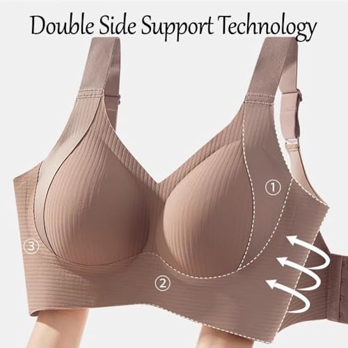 Generic Women's Floralshe Wireless Bra, Lifting Anti-Sagging Bra (2PCS-E, Large)