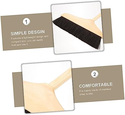 Horsehair Broom with Long Handle Soft Pine Bristles for Hardwood Floors Tile Surfaces Indoor Home Cleaning Sweeping Tool 37In