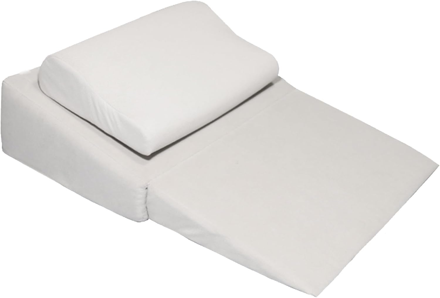 AMUFJJ Memory Foam Wedge Pillow 30 in Lengthen, Foldable Pillow Wedges for Sleeping Acid Reflux/Migraines/Post Surgery, Elderly Neck Back Waist Support Cushion(Beige)