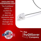 48" Air-Gap Drain Brush - Flexible Dishwasher and Sink Cleaner Tool for Home and Commercial Kitchen - Long Pipe Snake for Garbage Disposal, Shower, Hair Clog Remover - B291C by FryOilSaver Co.