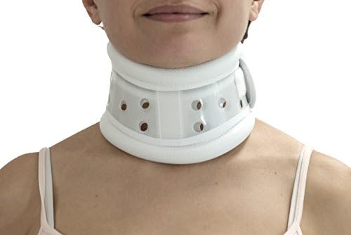 ITA-MED Rigid Plastic Neck Brace - Adjustable Cervical Collar for Men & Women, White (Large)