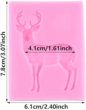 Christmas Deer Elk Silicone Fondant Chocolate Mold For Cake Decorating Cupcake Topper Candy Chocolate Gum Paste Polymer Clay
