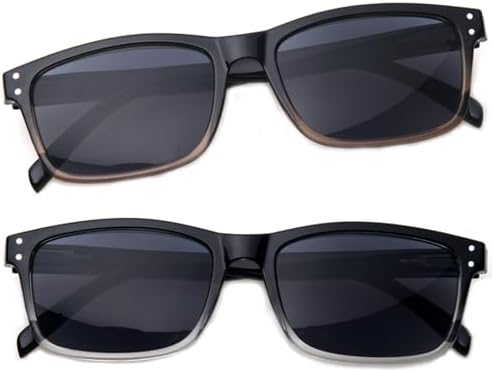 NORPERWIS 2 Pack Unisex Classic Style Sunglasses Readers - Comfortable Simple Stylish Readers