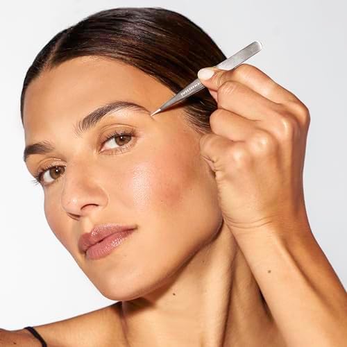 Tweezerman Steel Point Tweezer, Silver, 2 x 6 inches, Modern, Professional Quality for Eyebrow Precision, Facial and Ingrown Hair Removal