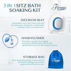 Fivona Sitz Bath for Toilet Seat with Massage Hand Flusher and Storage Bag; Postpartum Care and Hemorrhoid Treatment; BPA Free V Steam Kit; Perfect for Perineal Soak and Portable Bidet
