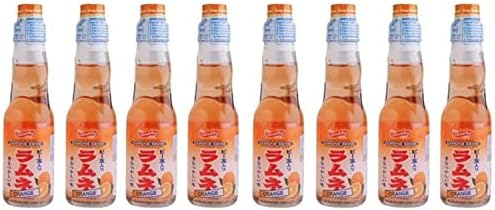 RAMUNE Japanese Soft Drink multi-pack, 8 Bottles, 6.76 Fluid Ounce (Orange)