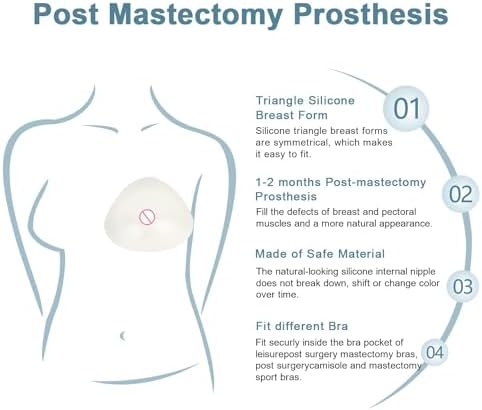 Triangle Silicone Breast Form Mastectomy Prosthesis Concave Bra Enhancer Inserts (1 Piece)